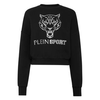 Plein Sport Sweatshirt Tiger - Dames - Sportshirts - Zwart - 2XL - Katoen - Fitness