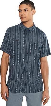 Toad&Co Taj Hemp Short Sleeve Shirt Mens Clothing Midnight Dobby : MD, Hemp/Cotton