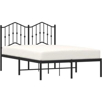 vidaXL Estructura Cama Sin Colch&oacute;n Con Cabecero Metal Negro 120x190 Cm Vidaxl