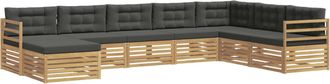 vidaXL Conjunto De Sof&aacute;s De Exterior 8 Uds. Blanco Y Antracita Vidaxl