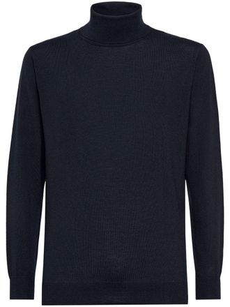 Boggi Milano merino-wool roll-neck sweater - Blue
