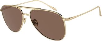 Giorgio Armani AR6152 301373 Womens Sunglasses Gold Size 57