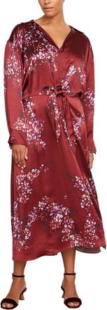 Vince Silk-Trim Tie Front Dress