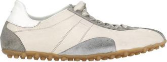 Maison Margiela Ivory Leather Suede-Blend Sneakers
