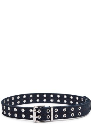 Ganni Eyelet-embellished Denim Belt - Navy - XS/S (UK6-8 /xs)