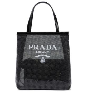 Prada Logo sequin-embellished tote