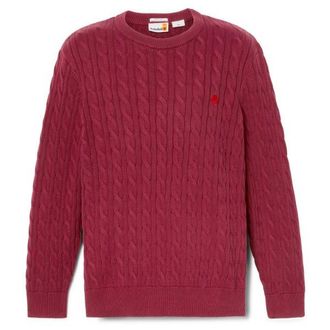 Timberland Williams River Cable Crewneck Sweater Pullover f&uuml;r Herren | rot