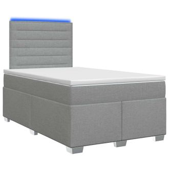 vidaXL Letto Box Spring Con Materasso Grigio Chiaro 120 X 190 Cm Vidaxl