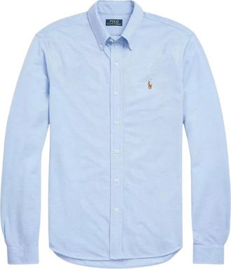 Ralph Lauren Overhemden, Heren, Blauw, XL, Katoen, Katoenen Oxford overhemd