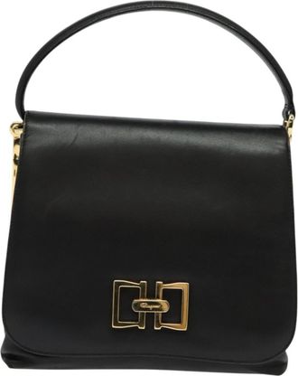 Ferragamo Vintage Handbag Leather Black Leather Handbag (Pre-Owned)