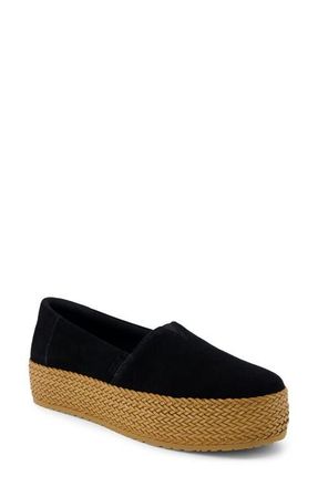 Toms Valencia Platform Espadrille in Black at Nordstrom, Size 6.5