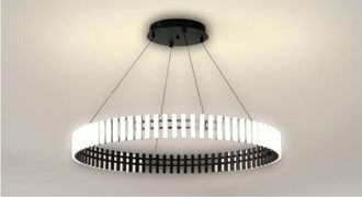 OEM Klavia 60 - L&aacute;mpara Led Moderna De Anillo Negro 60 Cm