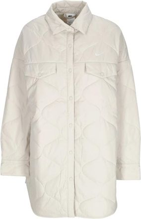 Nike Gewatteerde Trenchjas - Dames - Outdoorjassen - Wit - XS - Polyester - Fitness