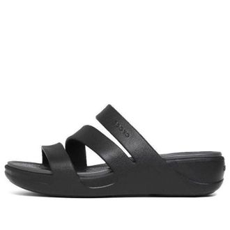 Crocs (WMNS) Crocs Boca Strappy Wedge Sandals Black 207434-001