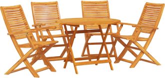 vidaXL Conjunto De Comedor De Jard&iacute;n 5 Uds. Marr&oacute;n Vidaxl