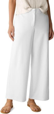 Eileen Fisher High Waist Ankle Wide Leg Pants in White at Nordstrom, Size X-Large