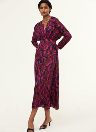 Baukjen Womens Ekaterina Satin Dress - Pink - Size 12 UK