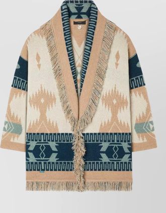 Alanui cashmere linen jacquard cardicoat