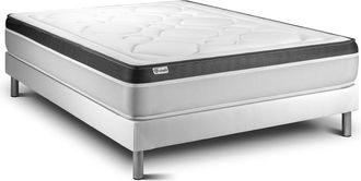 VITALIT Somier Blanco + Colch&oacute;n Con Espuma Viscoel&aacute;stica 180 X 200