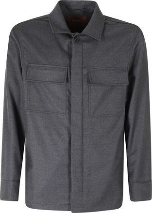Cruna Grey Boxy Cropped Wool Overshirt