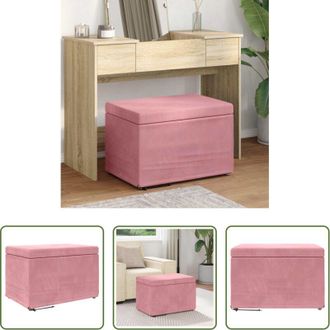 vidaXL Sedia in velluto - Pouf Rosa 61 x 41 x 40 cm Velluto e Legno Ingegnerizzato