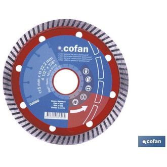 cofan Disco Diam.turbo Profesional 230mm., Discos De Diamante Turbo General Obra Profesional Universal. Corte De Todo Tipo De Materiales De Construcci&oacute;n. Ex