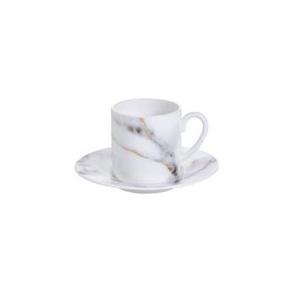 Prouna Marble Venice Fog Espresso Cup & Saucer in White at Nordstrom
