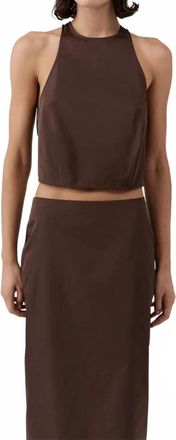 St.Agni Paper Taffeta Cocoon Top In Mocha