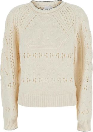 Isabel Marant Truien - Dames - Ronde hals truien - Wit - M - Truien & Vesten