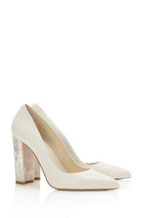 Freya Rose Camille Pointed Toe Pearl Heel Pump in Ivory at Nordstrom, Size 36