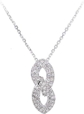 Jewelco London 9ct White Gold 22pts Diamond Infinity Pendant Necklace 16 inch - DP1AXL638W