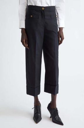 Thom Browne Hopsack Suiting Trousers in Navy at Nordstrom, Size 36