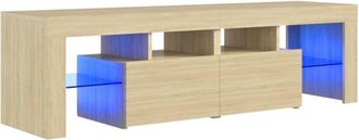 vidaXL Vidaxl - Mueble de tv con luces led color roble Sonoma 140x36,5x40 cm