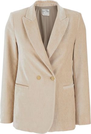 Forte_Forte Forte_Forte Beige Jacket With Peak Lapels In Velvet Woman