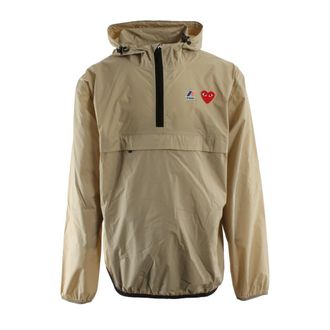 Comme Des Gar&ccedil;ons Light Jackets, male, Beige, Size: 2XL Play x K-way Jacket