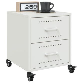 Berkfield Home Bedside Cabinets 2 pcs White 36x39x43.5 cm Steel