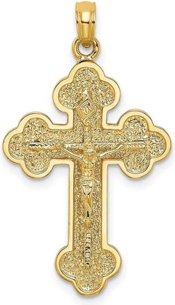 Diamond2Deal 14k Yellow Gold Crucifix Budded Tips Charm