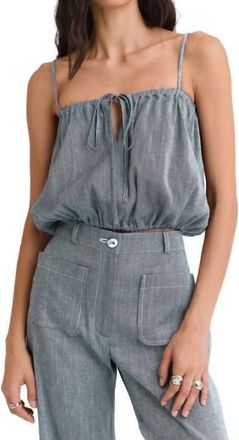 Matthew Bruch Bubble Tank Top In Denim
