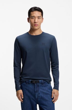 Boss Orange by Hugo Boss Langarmshirt BOSS ORANGE Tacks, Herren, Gr. XXL, open blau464, Single Jersey, Obermaterial: 100% Baumwolle, regular fit normal, Rundhals, eingesetzt n