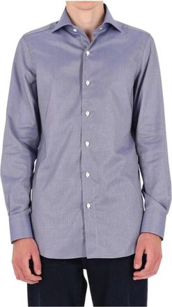 Finamore Milano Royal Oxford Shirt - Heren - Casual Overhemden - Blauw - 4XL - Katoen - Overhemden