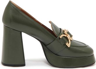 Roberto Festa Milano Green Alsen Leather Shoes, 10cm Heel