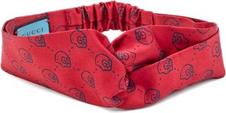 Gucci GG haarband met doodskopprint - Rood