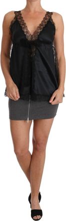 Dolce & Gabbana Womens Lingerie Cami Black Lace Silk Stretch Elastane Clothing