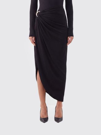 Sportmax Asymmetrical Draped High-Waisted Midi Skirt in Jersey