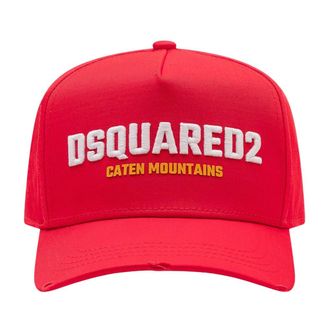 Dsquared2 Accessoires, Heren, Rood, ONE Size, Katoen, Baseball Cap Gabard