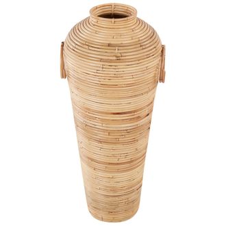 Beliani Jarr&oacute;n Decorativo De Rat&aacute;n 70 Cm Natural Estilo Boho R&uacute;stico Elatia