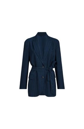 Brunello Cucinelli Dazzling chalk stripe blazer in Blue at Nordstrom, Size 48 It