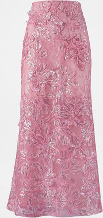 Silvia Tcherassi Astrid Sequin Embroidered Lace Midi Skirt