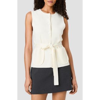 French Connection Maxime Tie Waist Vest in Porcelain Cream (Maxime) at Nordstrom, Size X-Small
