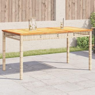 vidaXL Mesa De Jard&iacute;n Rat&aacute;n Sint&eacute;tico Madera Acacia Beige 140x80x75 Cm Vidaxl